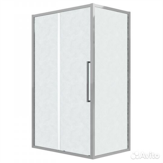 Душ перегородка 80x195 см, хром, стекло шиншилла