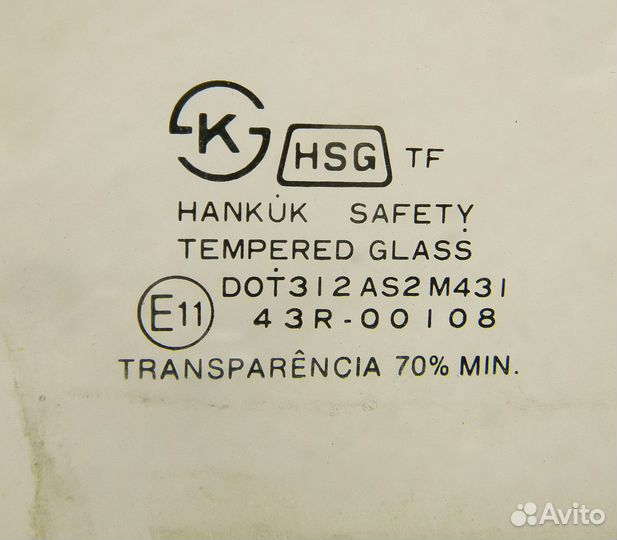 Стекло двери передней правой Nexia