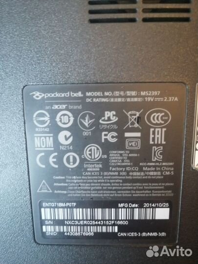 Ноутбук packard bell