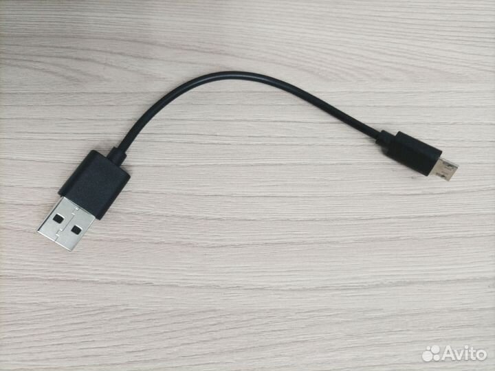Кабель зарядный USB/micro USB, 11 см, цвет черный