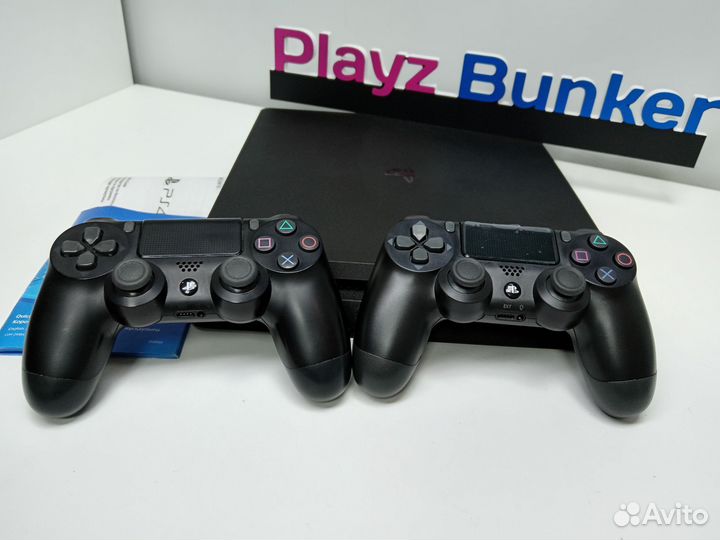 PS4 Slim 2джоя,PS+Deluxe 600игр