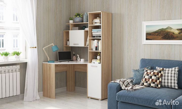 Угловой письменный стол с пеналом