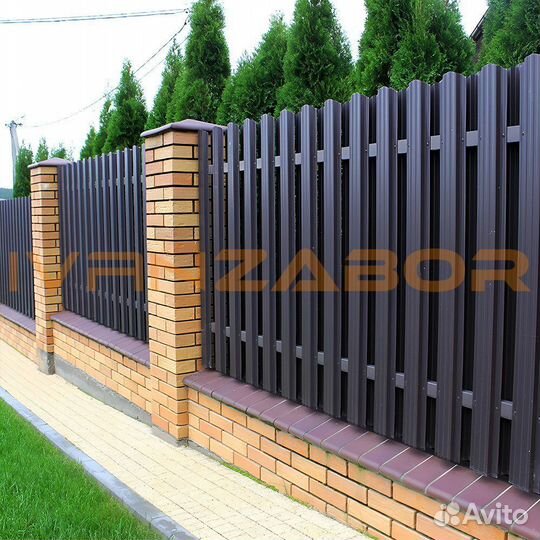 Забор из двухстороннего евроштакетника в Пучеже