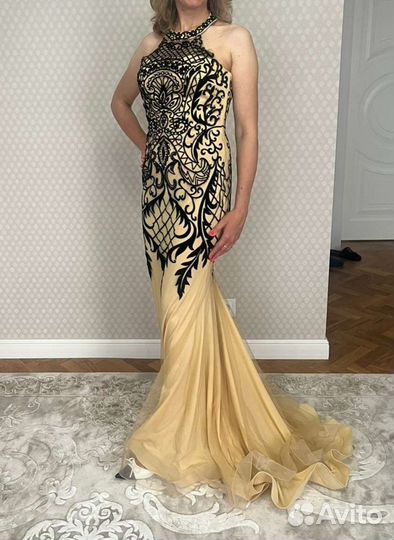 Вечернее платье золотое 48 размер
