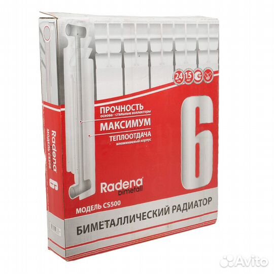 Радиатор биметаллический Radena 500/85, 6 секций