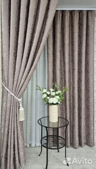 Шторы готовые новые. Мрамор