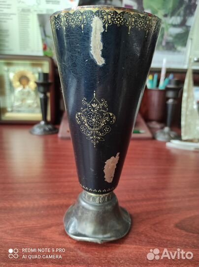 Кубок спортивный серебро ручная роспись 1950 г