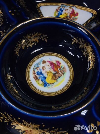 Менажница фарфор кобальт Чехия