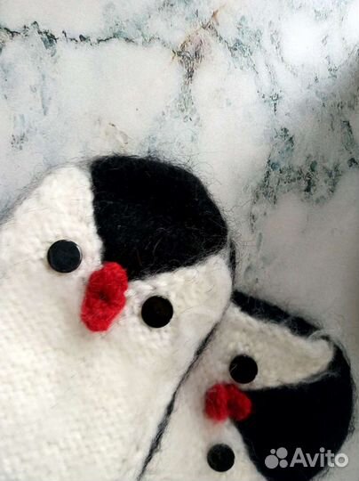 Варежки для детей. Пингвинчики