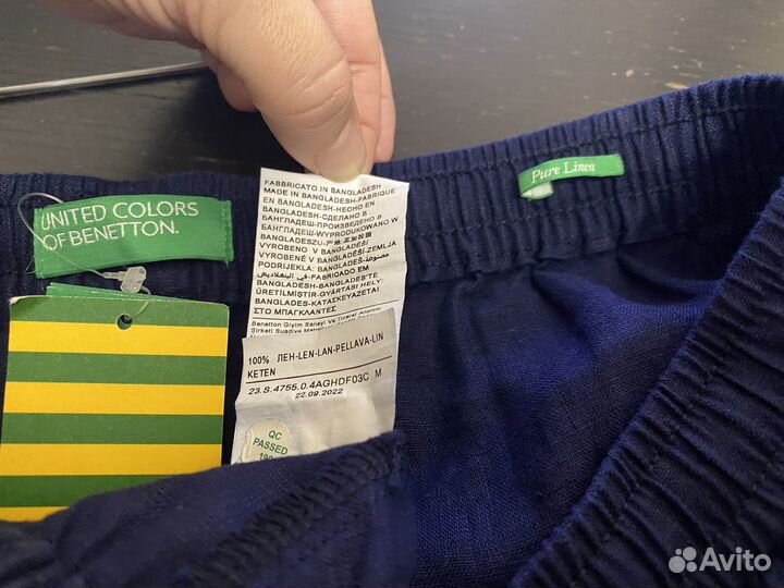 Льняные брюки Benetton новые с биркой