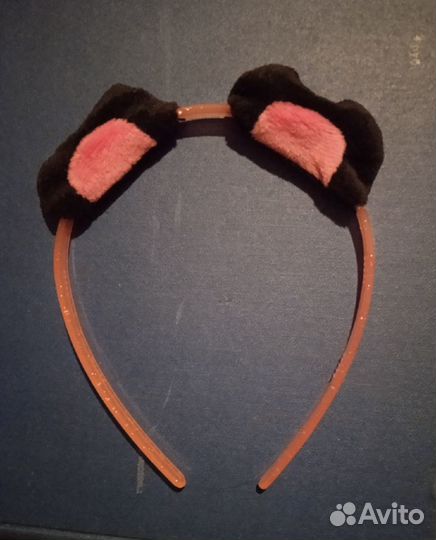 Ободок для волос с меховыми ушками