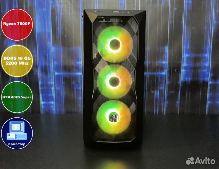 Игровая система AMD7500F-RTX4070SUP-16DDR5-CHA-A620