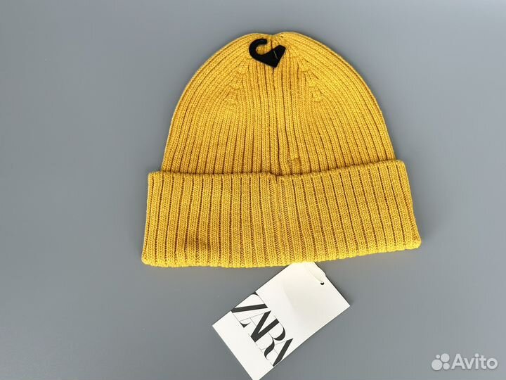 Шапка zara kids 56 см детская горчица