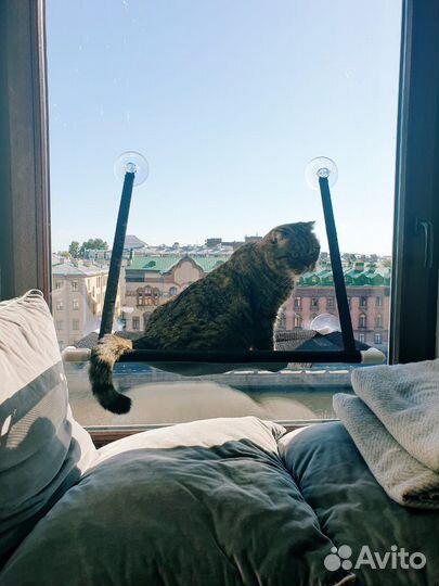 Гамак - лежак для кота и кошки на окно. Новый