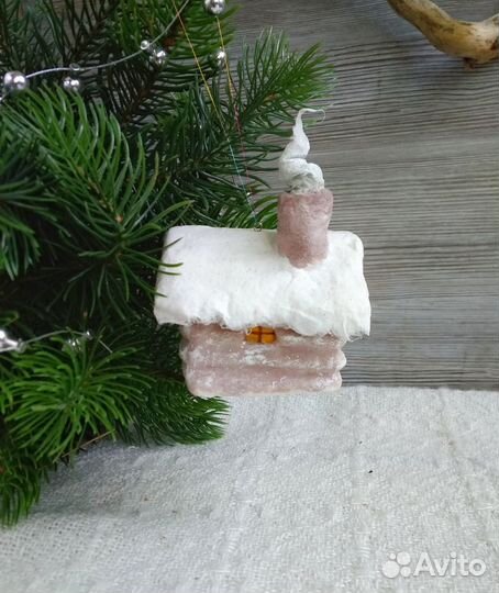 Ватные игрушки, деревенский дом, русский сувенир