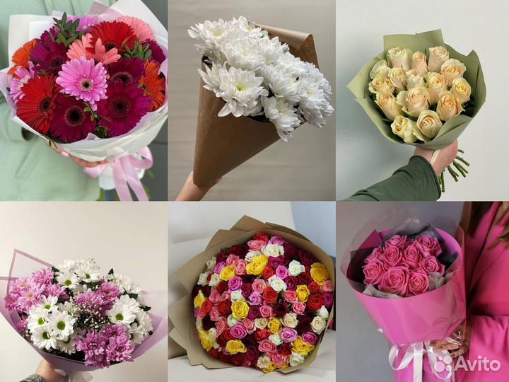Розы / Гвоздики / Хризантемы / Ромашка