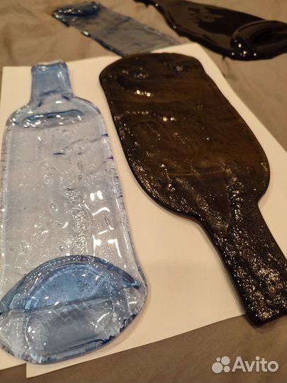 Бутылка расплавленная / фьюзинг, подставка, декор