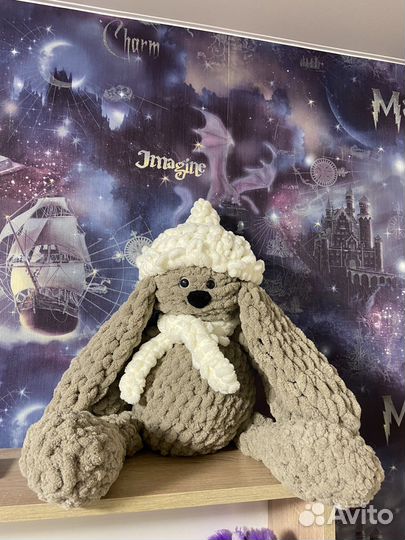 Вязанный зайчик ручная работа