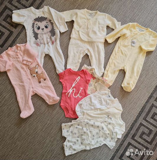 Детские вещи пакетом для девочек от 0 до 3х мес