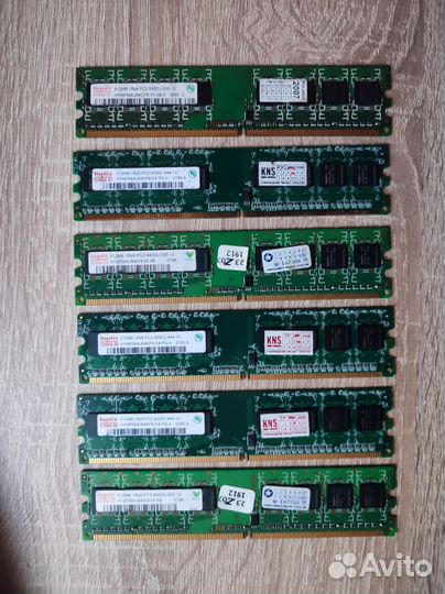 512 Mb DDR2 Hynix Samsung Kingston dimm