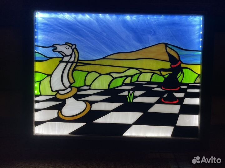 Картина панно ночник светильник стекло