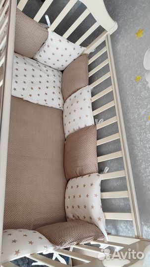 Кроватка с матрасом + борт (универсальный маятник)