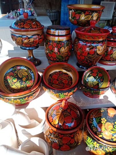 Посуда из дерева хохлома