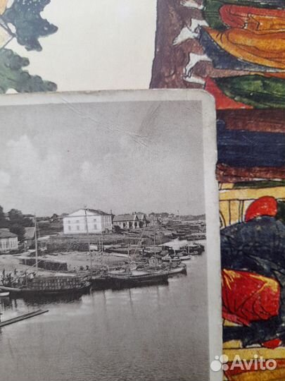 Открытка антикварная Новгород/Вид на летний сад