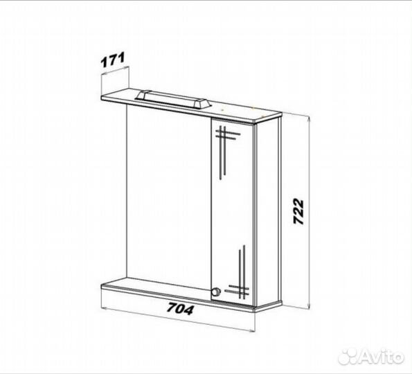 Зеркальный шкаф с подсветкой для ванной (новое)