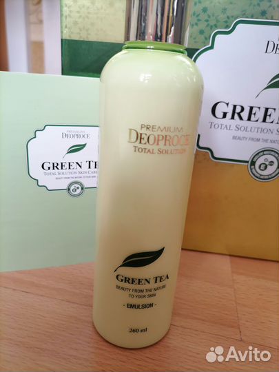 Deoproce green tea тонер+эмульсия+крем для век