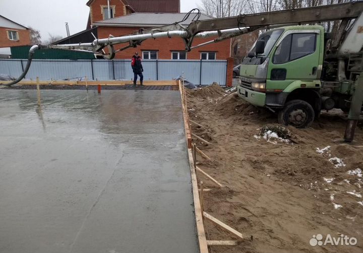 Фундамент бетонные работы отмостки заезды