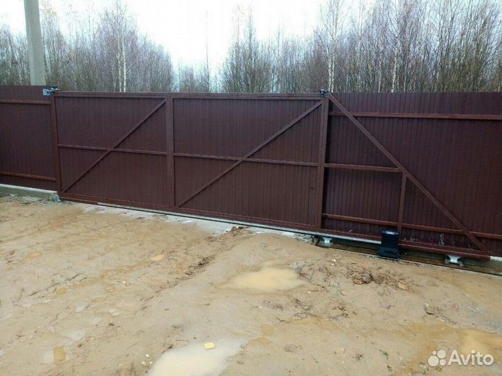 Откатные ворота под ключ с доставкой и установкой