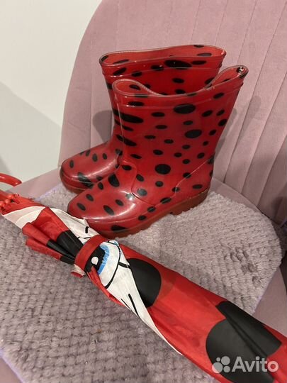 Сапожки резиновые 31 и зонтик