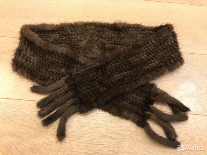Шарф норка коричневый
