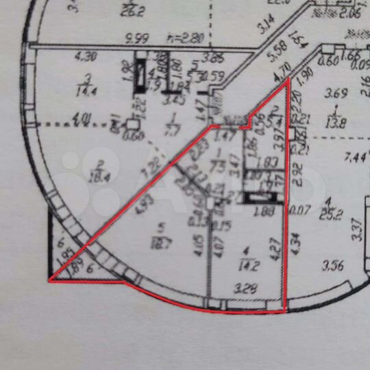 1-к. квартира, 50 м², 9/23 эт.