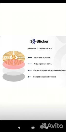 Стикер-наклейка на телефон, защита от излучения
