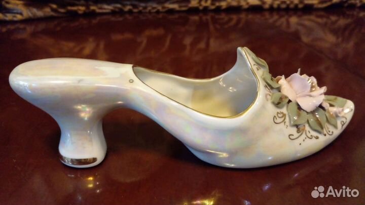 Кисловодский фарфор, статуэтка, туфелька с цветком