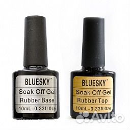 Гель-лак,Топ, база руббер Каучук блюскай 10мл