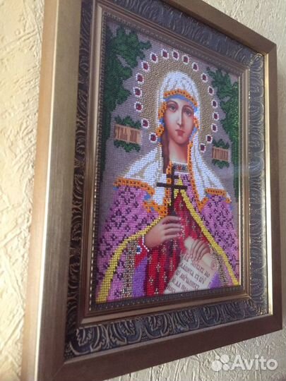 Икона Святая Татьяна, вышитая бисером