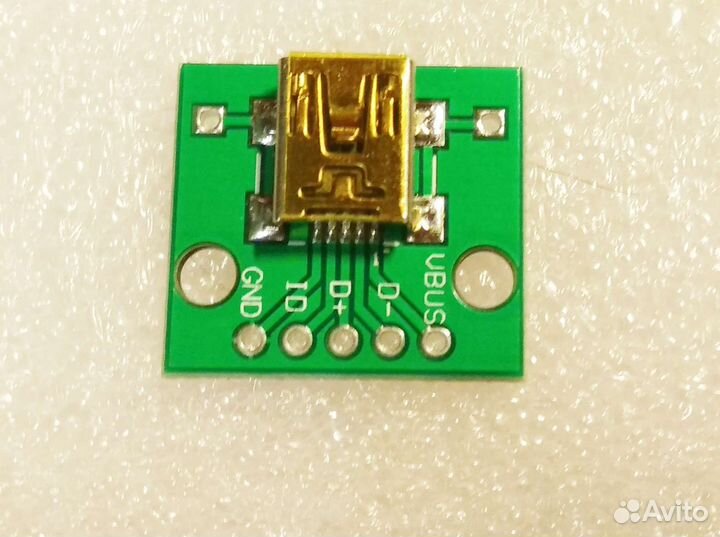 Mini usb гнездо на плате (мама)