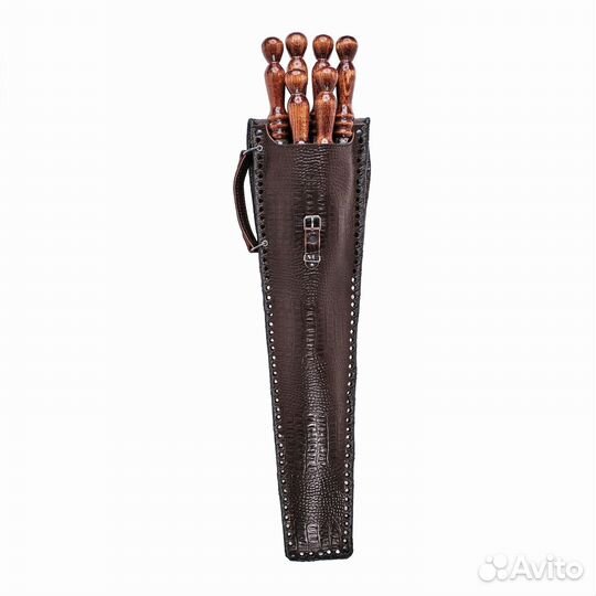 Шампура в кожаном чехле ручной работы