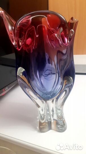 Петушокваза чехословакия, гутное стекло