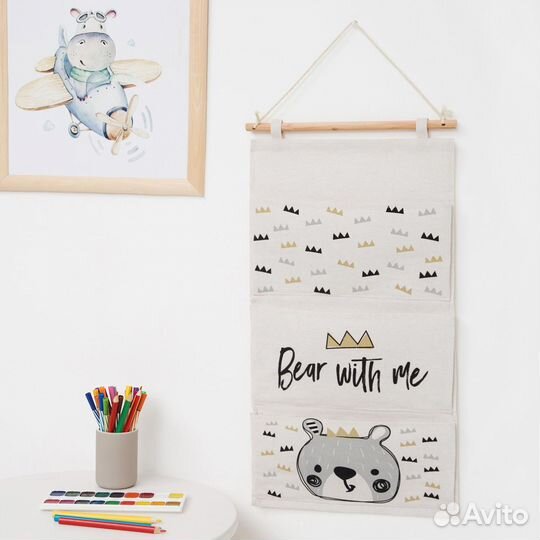 Кармашки на шкафчик текстильные в детскую, в садик