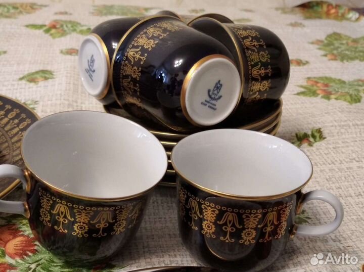 Сервиз чайный кобальт гдр