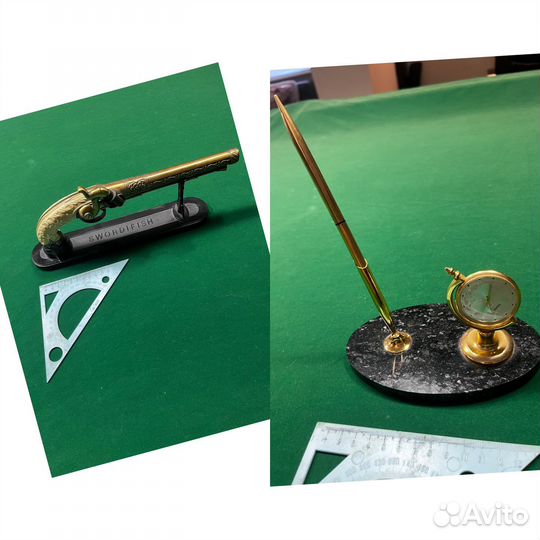 Письменный набор Ручка часы,макет пистолета