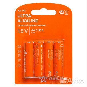 Батарейки airline LR6/AA щелочные 4 шт (аа-04) уп