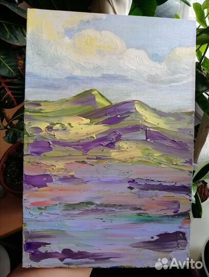 Оригинальная картина маслом горы