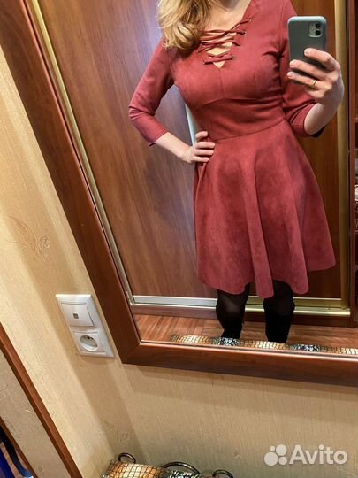 Платье замша