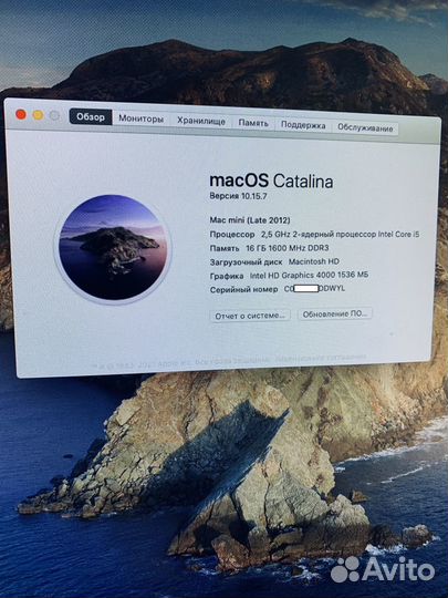 Apple Mac mini (late 2012) Core i5(2,5ггц) HHD-500