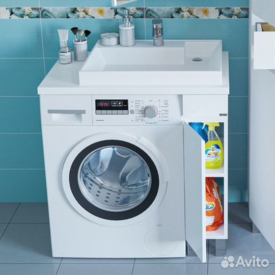 Тумба с раковиной 80 см под стиральную машину